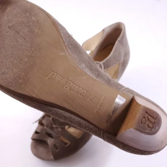 Paul Green Prague Lace Up Peep Toe Bootie Heel Sandals - Picture 7 of 7